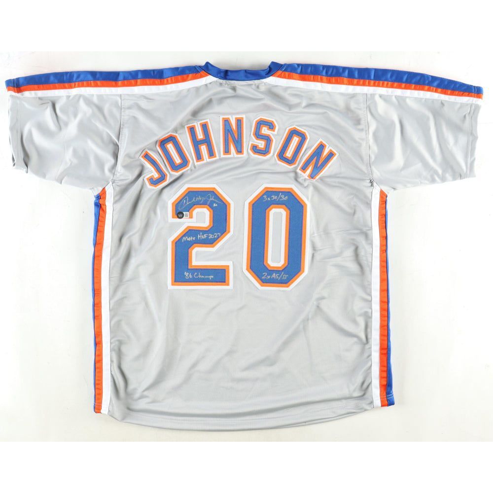 Howard Johnson Signed Jersey Inscribed "Mets HOF 2023", "'86 Champs", "3x 30/30